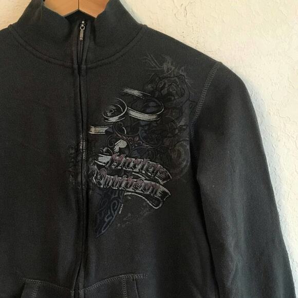 Harley Davidson S turtleneck sweater zip up black - Picture 4 of 8